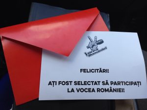 În imagine, scrisoarea în care Diana Cazan e anunțată că a fost selectată să participe la Vocea României
